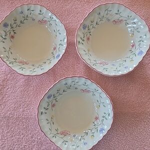 Summer Chintz By Johnson Brothers 6" Square Bowls Very Nice (Set Of 3)